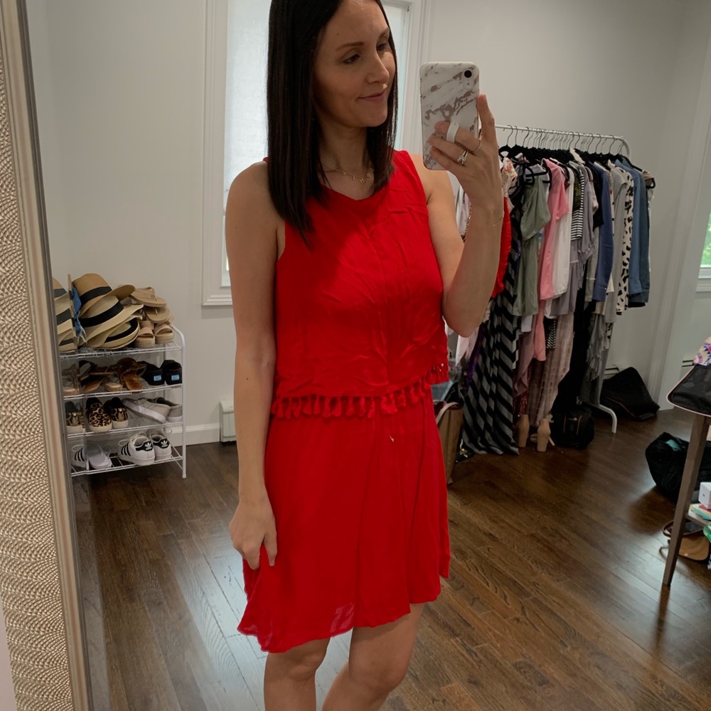 Red tassel dress